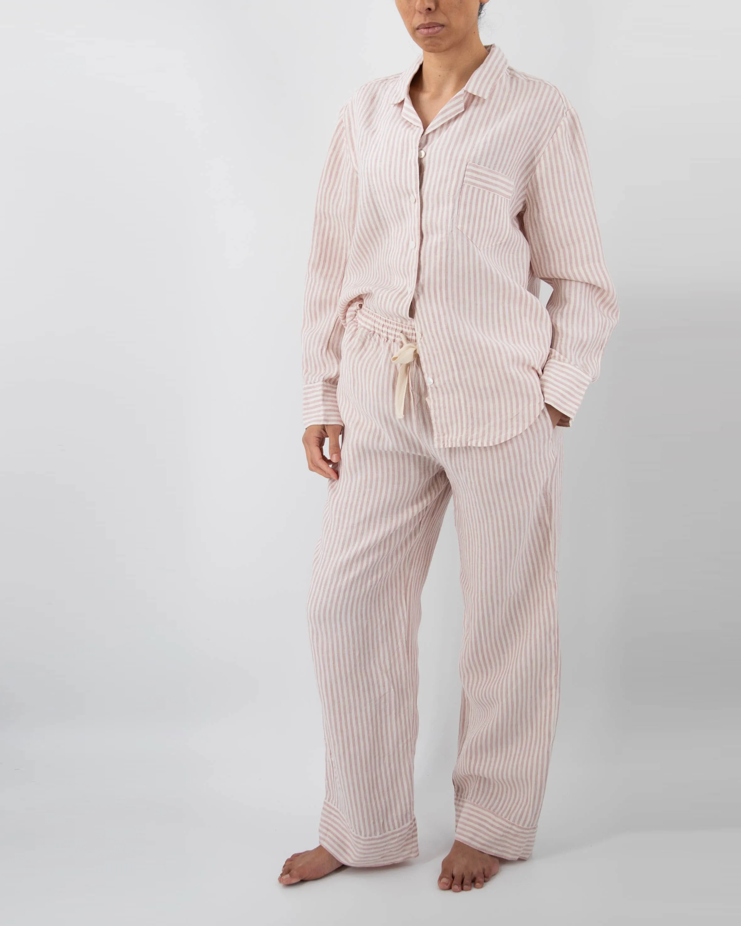 Naya Striped Linen Pajama Set