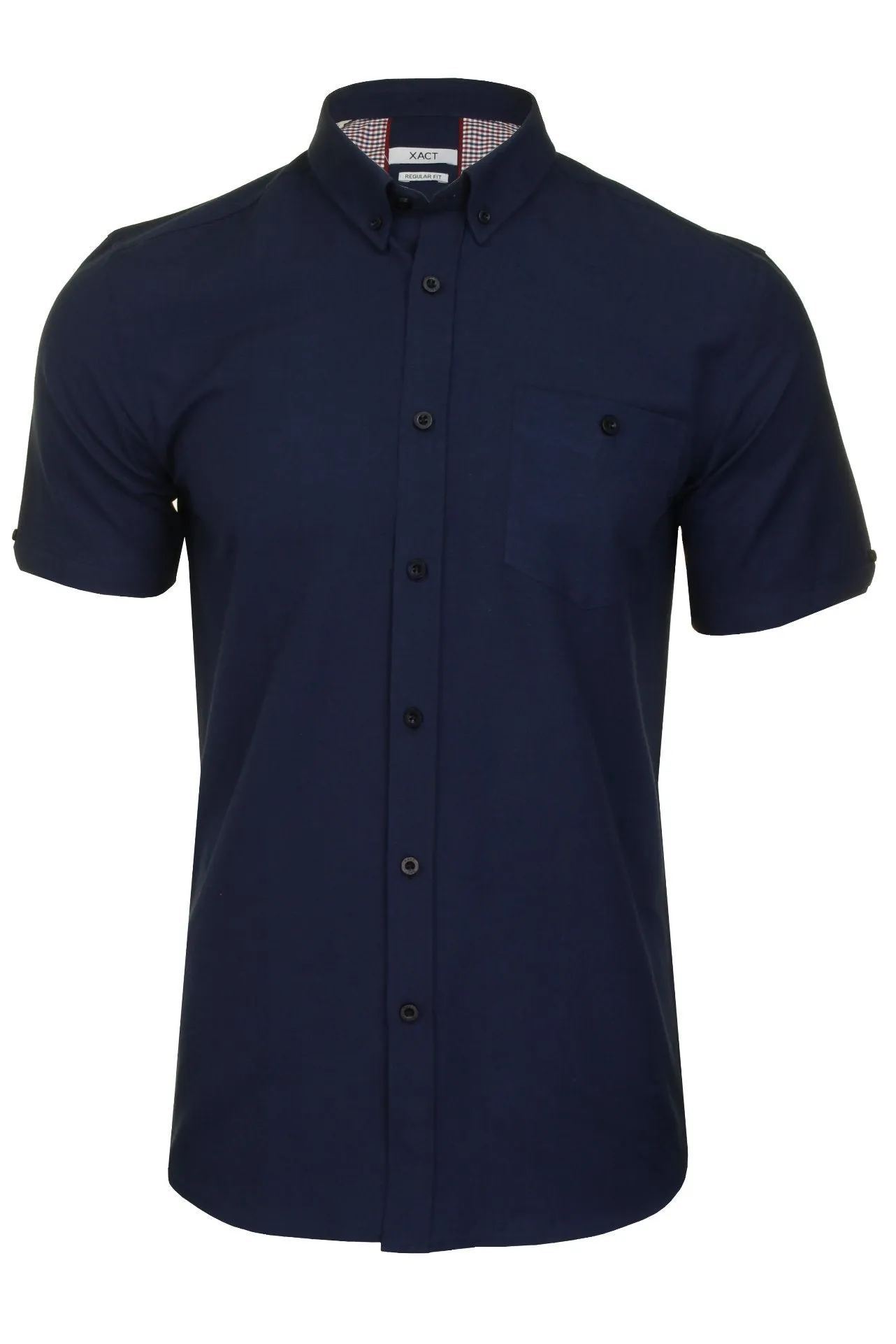 Xact Mens Button Down Oxford Shirt - Short Sleeved