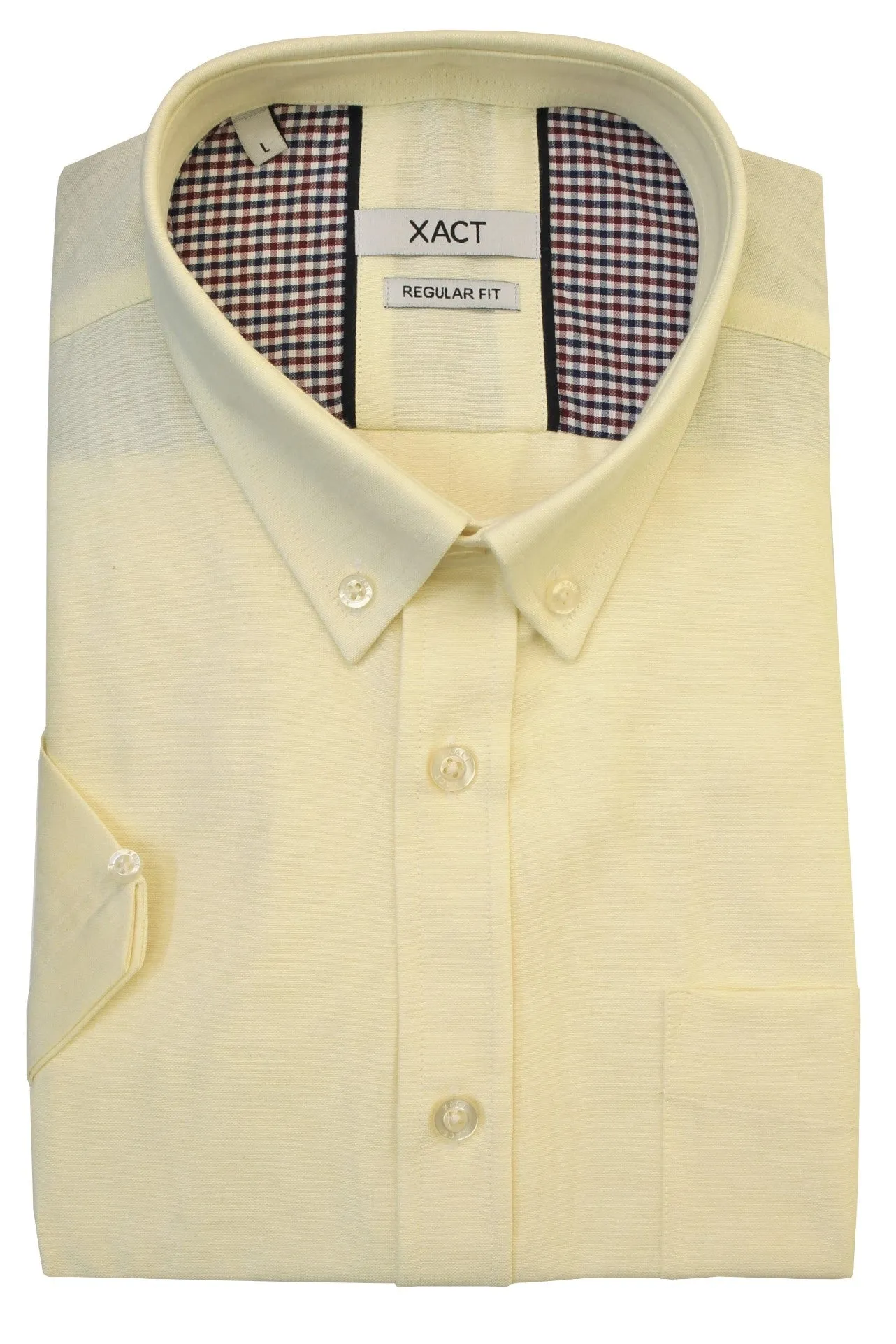 Xact Mens Button Down Oxford Shirt - Short Sleeved