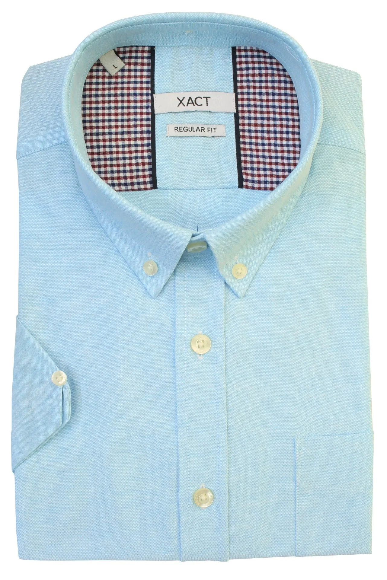 Xact Mens Button Down Oxford Shirt - Short Sleeved