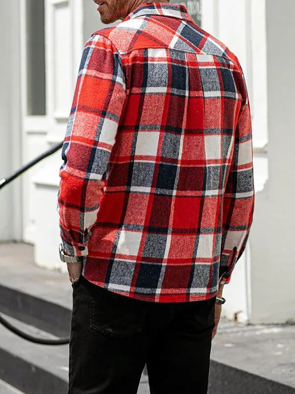 Plaid Long Sleeve Men Flannel Shirt