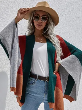 Women Plaid Oversized Loose Poncho