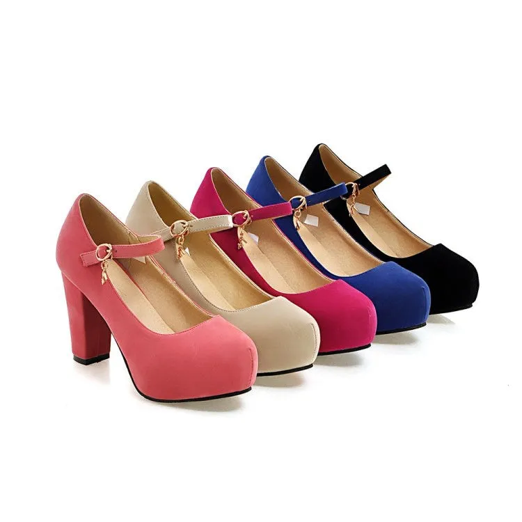 Women's High Heels Mary Jane Chunky Heel Platform Pumps