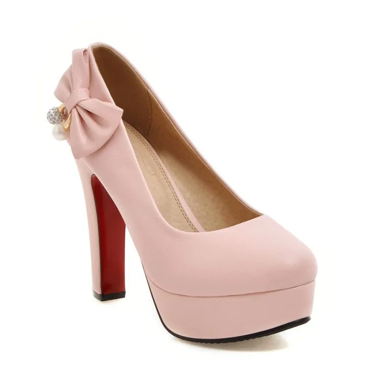 Women'sWomen's Bowtie Platform Pumps High Heels Shoes