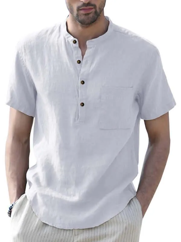 Buttoned Linen Shirt for Men